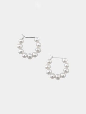 NEW Kara Yoo Michelle Pearl Hoop Earrings